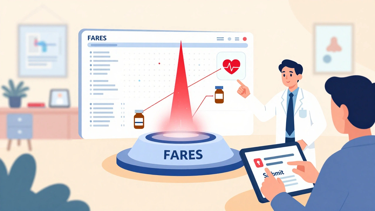 AI dashboard detecting a safety signal from medical device and drug reports.