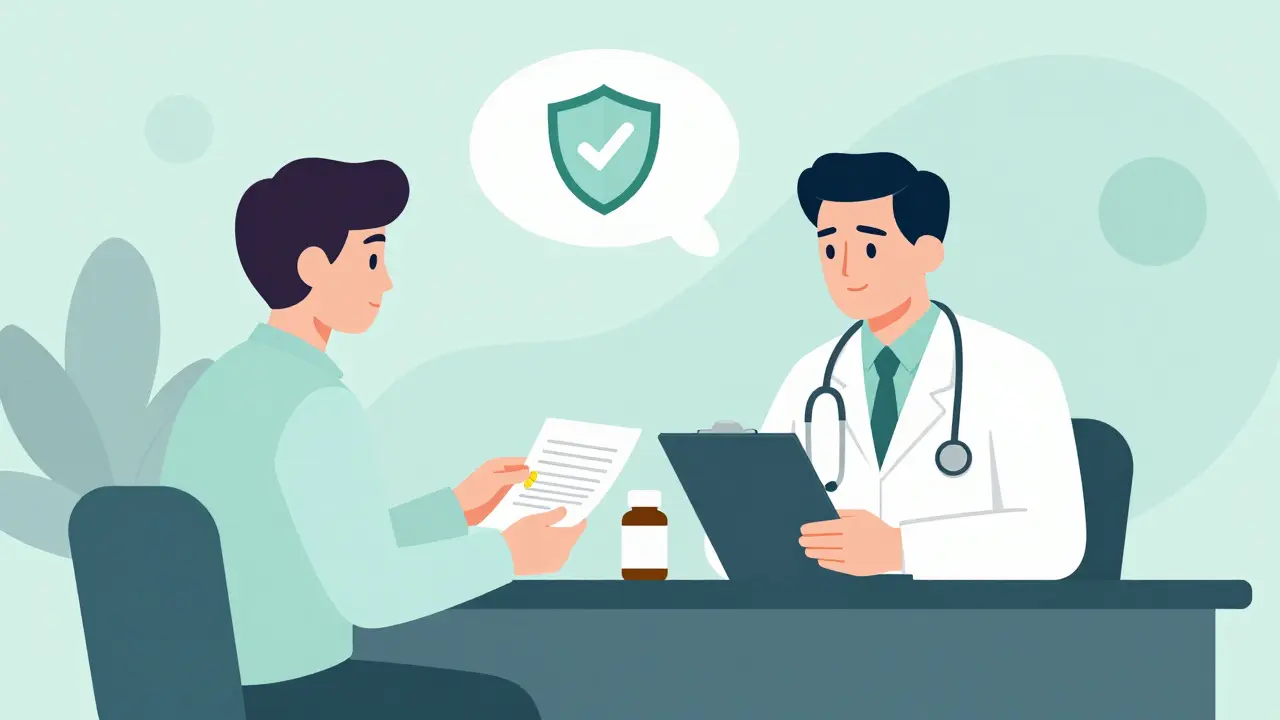 Doctor and patient discussing supplement use for medication safety