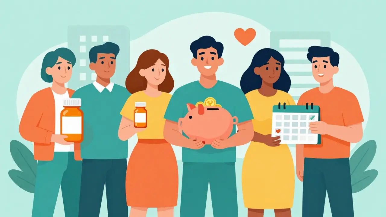 People saving money on affordable generic medications